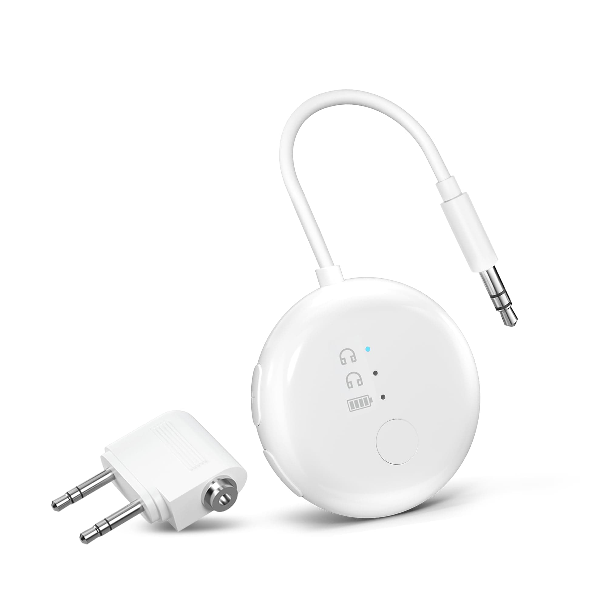 🎧 Avantree SoundJet R1 Bluetooth Adapter Flugzeug für Kopfhörer & AirPods - Weiß 1-Weiß