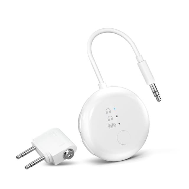 🎧 Avantree SoundJet R1 Bluetooth Adapter Flugzeug für Kopfhörer & AirPods - Weiß 1-Weiß