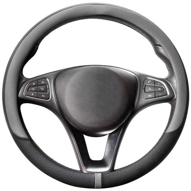 🚗🔝 COFIT Lenkradbezug für Auto Universal - Grau und Schwarz - Stil A-3
