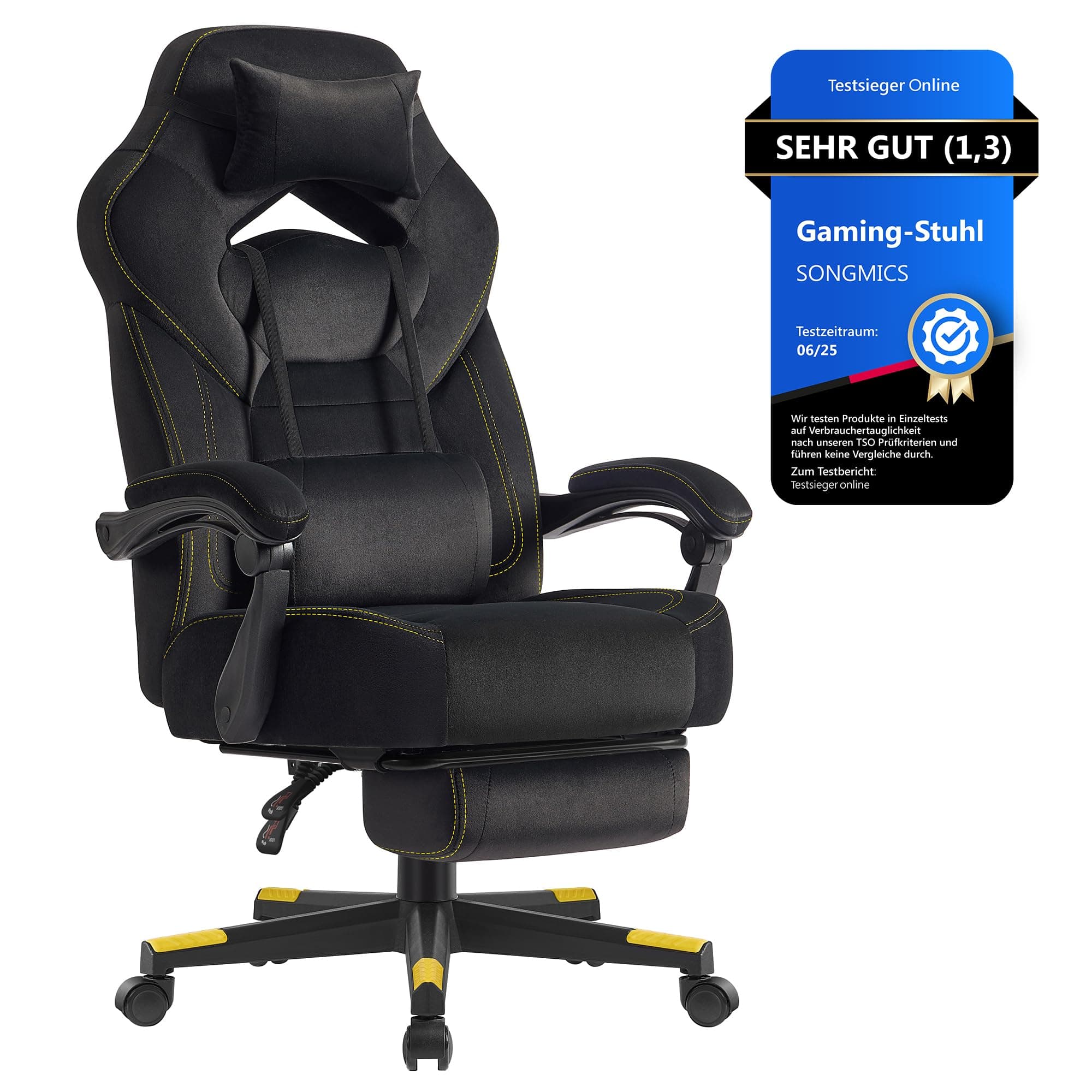 🎮 SONGMICS Gaming-Stuhl mit Fußstütze und ergonomischem Design 🎧