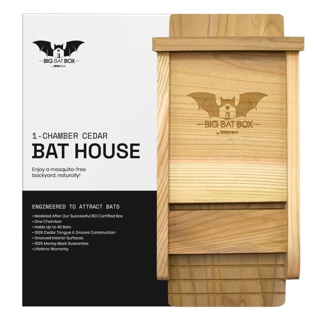 🦇🌿 WildYard Fledermauskasten aus Zedernholz - Wetterfest & Unlackiert - Nistkasten ohne Bohren