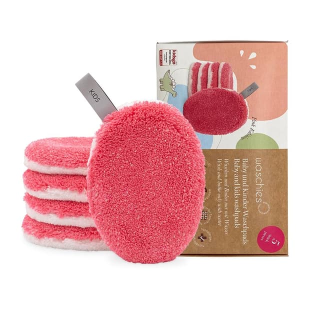 👶🏼🌸 Waschies KIDS Waschpads für Babys und Kinder, 5er Set Pink - Sanfte Reinigung nur mit Wasser