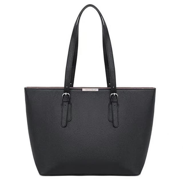 👜 David Jones Damen Shopper Handtasche - Große Tote aus PU Leder - Elegant Schwarz 🖤