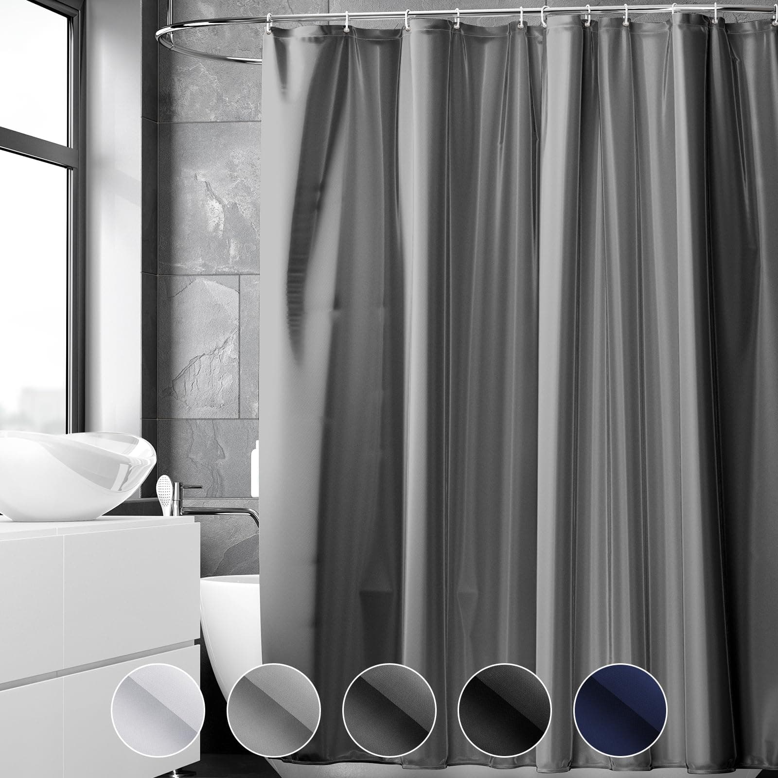 REDKEY Duschvorhang 180x220 cm, Anti-schimmel Badvorhang 🚿