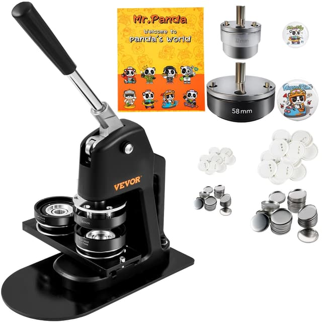 🔴🔵 VEVOR Knopfmacher-Maschine 2-in-1 Set 🟢🟣