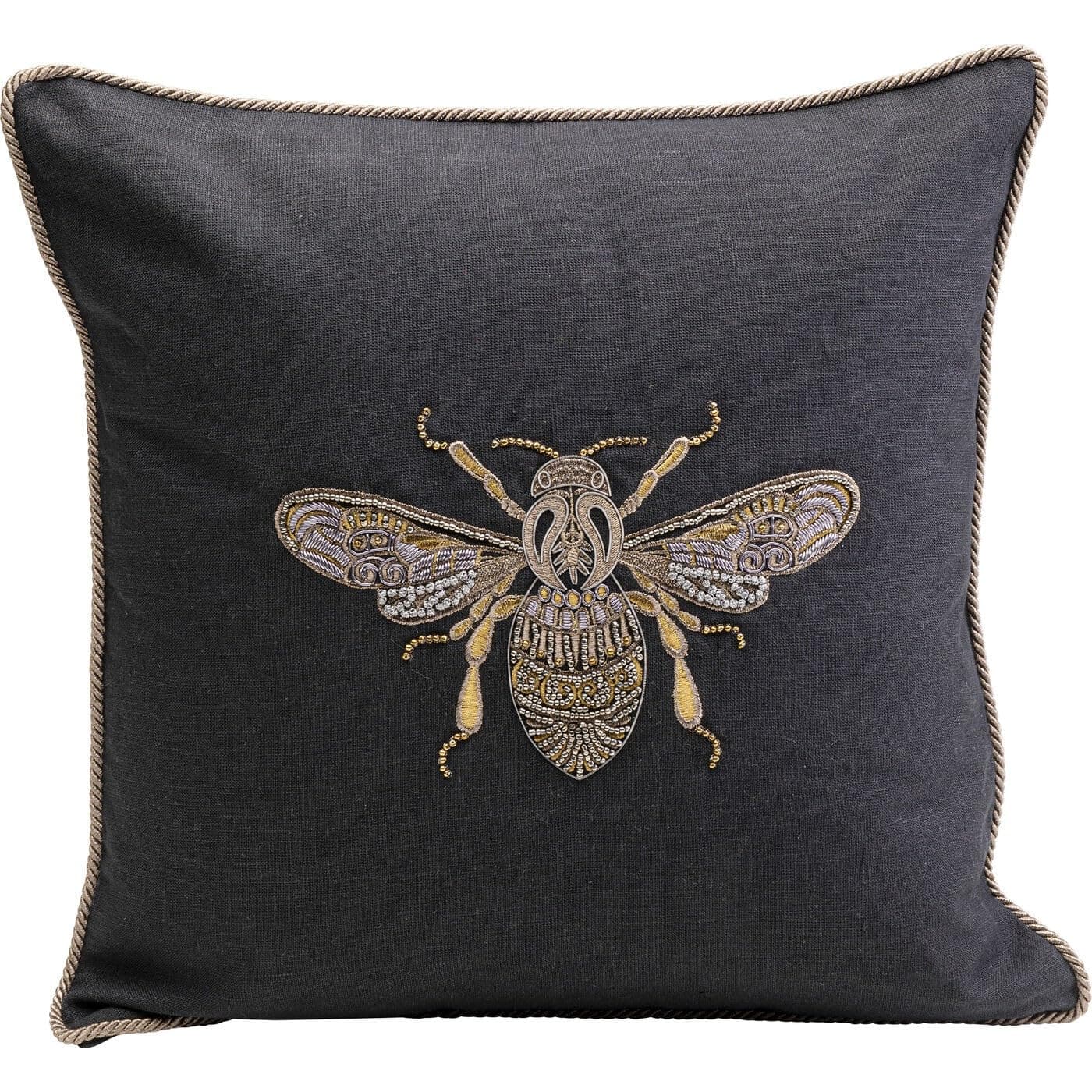 Kare Design Kissen Glitter Bee, Schwarz - 40x40 cm ✨