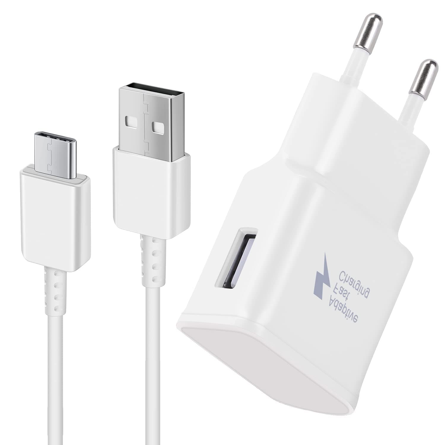 🔋 USB C Schnellladegerät Ladegerät mit USB C Ladekabel Schnellladekabel 1,5m Weiß 🔌