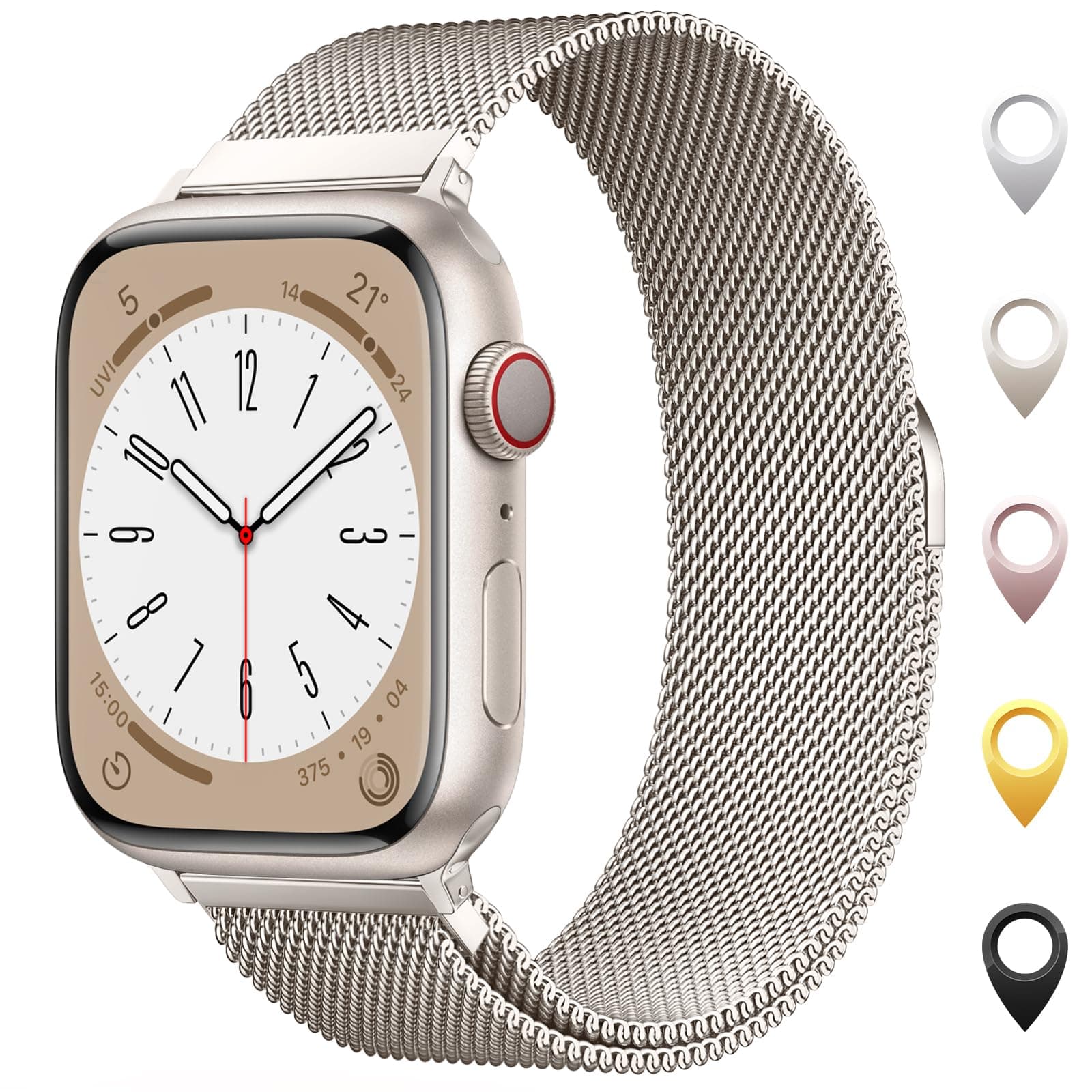 Original Milanaise Ersatzarmband für Apple Watch 🌟 Magnetische Metall Armbänder 🌙 Kompatibel mit Apple Watch Series 10/9/8/7/6/5/4/3 SE Ultra 🎁