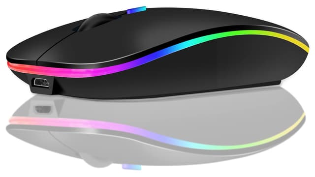 Bluetooth Maus kabellos LED Dual Mode - Wiederaufladbare Optische Office Funkmaus