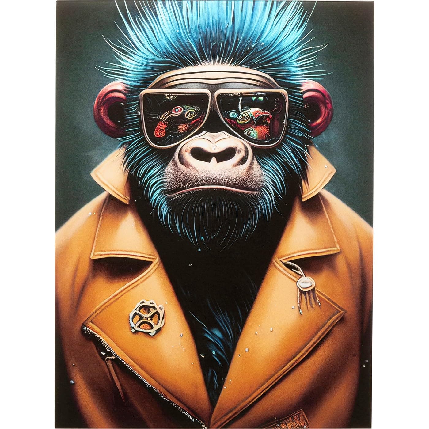 🎨 Hochwertiges Glasbild Fashion Gorilla für stilvolle Wanddekoration! 🦍