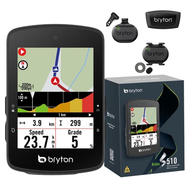 Bryton Rider S510 Sensor-Bundle 2,8-Zoll-Farb-LCD-Touchscreen GPS-Fahrradcomputer