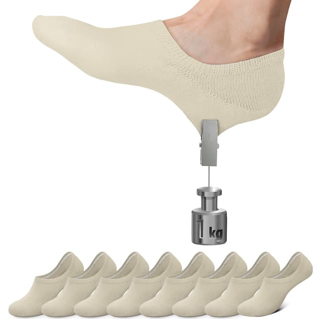 Falechay Sneaker Socken Damen Füßlinge 8 Paar No Show Unisex Schwarz Weiß Grau Hautfarbe