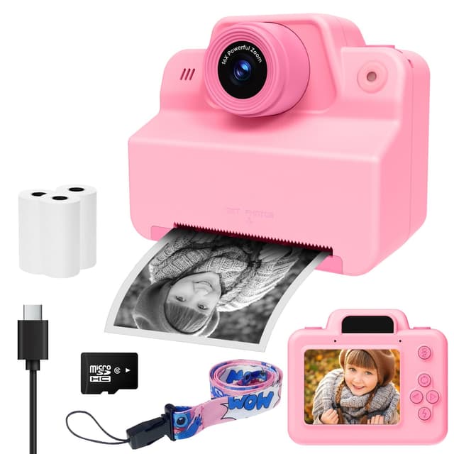 📸 Kinderkamera Sofortbildkamera | Rosa | 1080P Digitalkamera Kinder