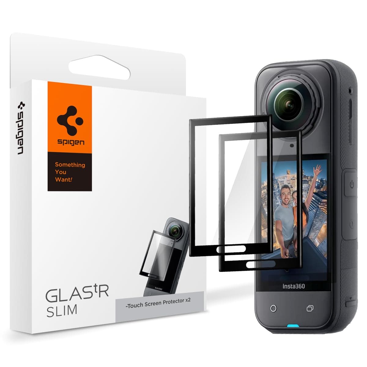📱🔒 Spigen Glas.tR Slim Schutzfolie - 2 Stück - Kompatibel mit Insta360 X5, X4