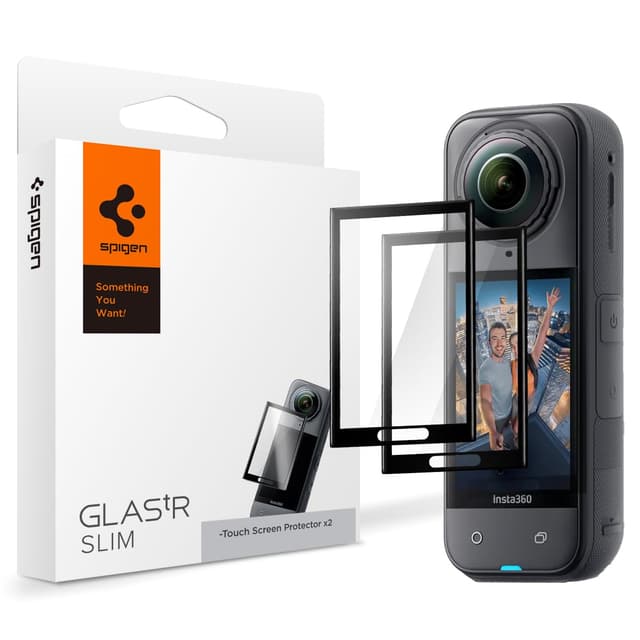📱🔒 Spigen Glas.tR Slim Schutzfolie - 2 Stück - Kompatibel mit Insta360 X5, X4