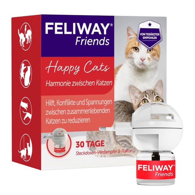 🐱🌿 FELIWAY Friends 30 Tage Pheromon Verdampfer Start-Set, 48ml - Stress bei Katzen reduzieren 🐾😺