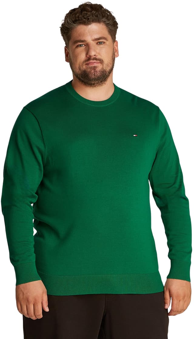Tommy Hilfiger Herren Pullover Essential Cotton 3XL Große Größen in Grün 😎👕