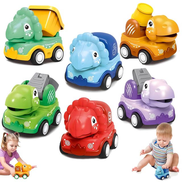 XLWEN 6 Stücke Dinosaurier Auto Spielzeug Set 🦕🚗