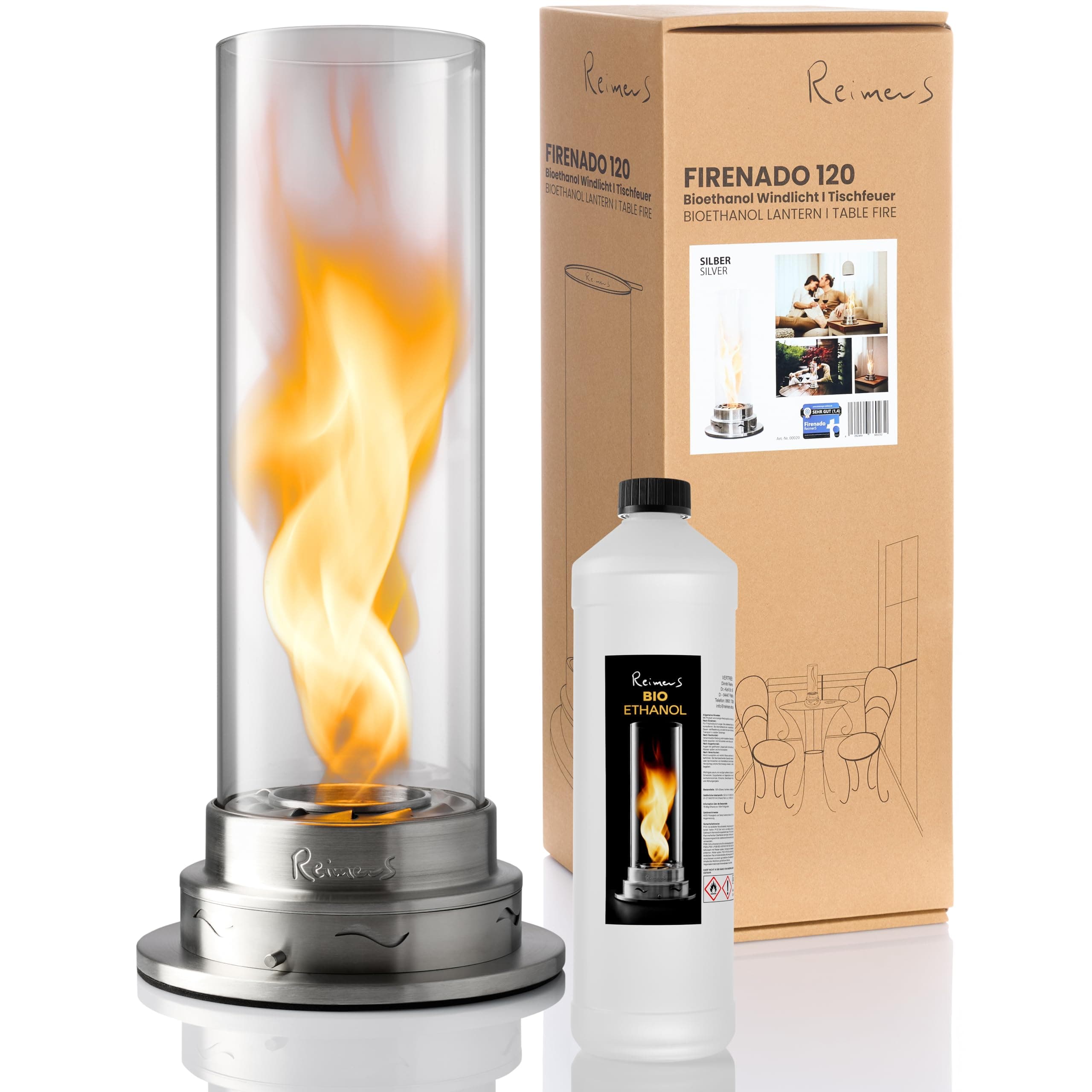 ReimerS Firenado 120 Premium Tischkamin 🔥 Elegante VortexFlame™ Flammenregulierung