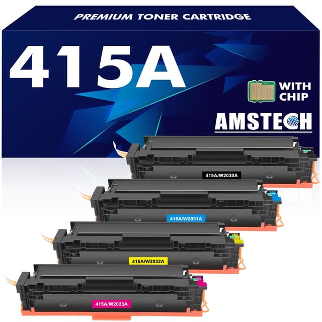 🌟 Amstech 415A Toner (Mit Chip) Kompatibel für HP Color Laserjet Pro MFP M479dw M479fdw M479fnw M479fdn M454dw M454dn