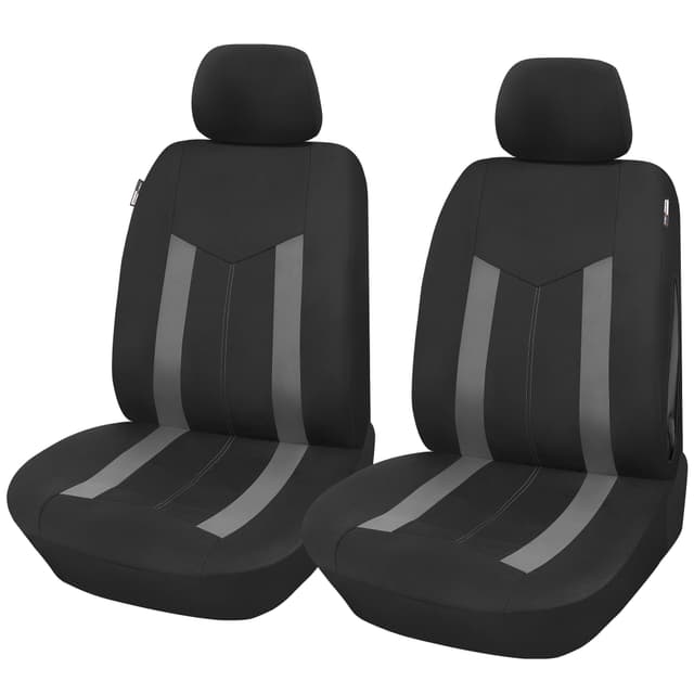 Upgrade4cars Autositzbezüge Set für die Vordersitze | Auto-Schonbezüge Universal Schwarz Grau 🚗