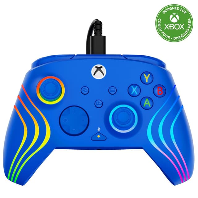 🎮🔵 Turtle Beach Afterglow Wave Controller Blau Wired RGB Gaming Controller – Lizenziert für Xbox Series X oder S, Xbox One und Windows