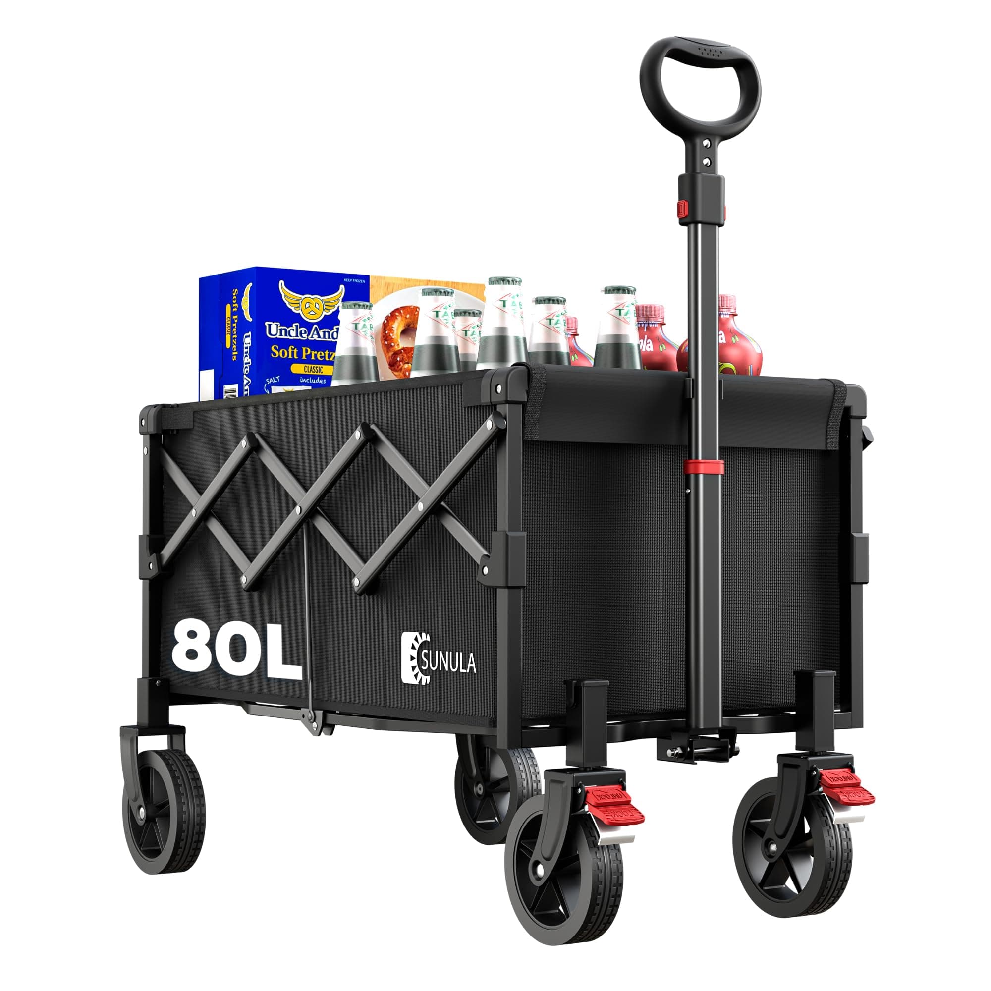 🌞🛒 SUNULA Bollerwagen Faltbar Klein 80L 100KG 🌟🔥
