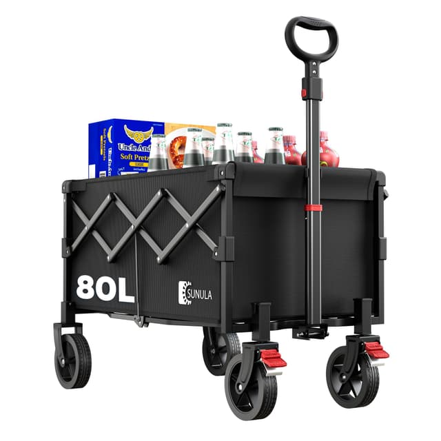 🌞🛒 SUNULA Bollerwagen Faltbar Klein 80L 100KG 🌟🔥