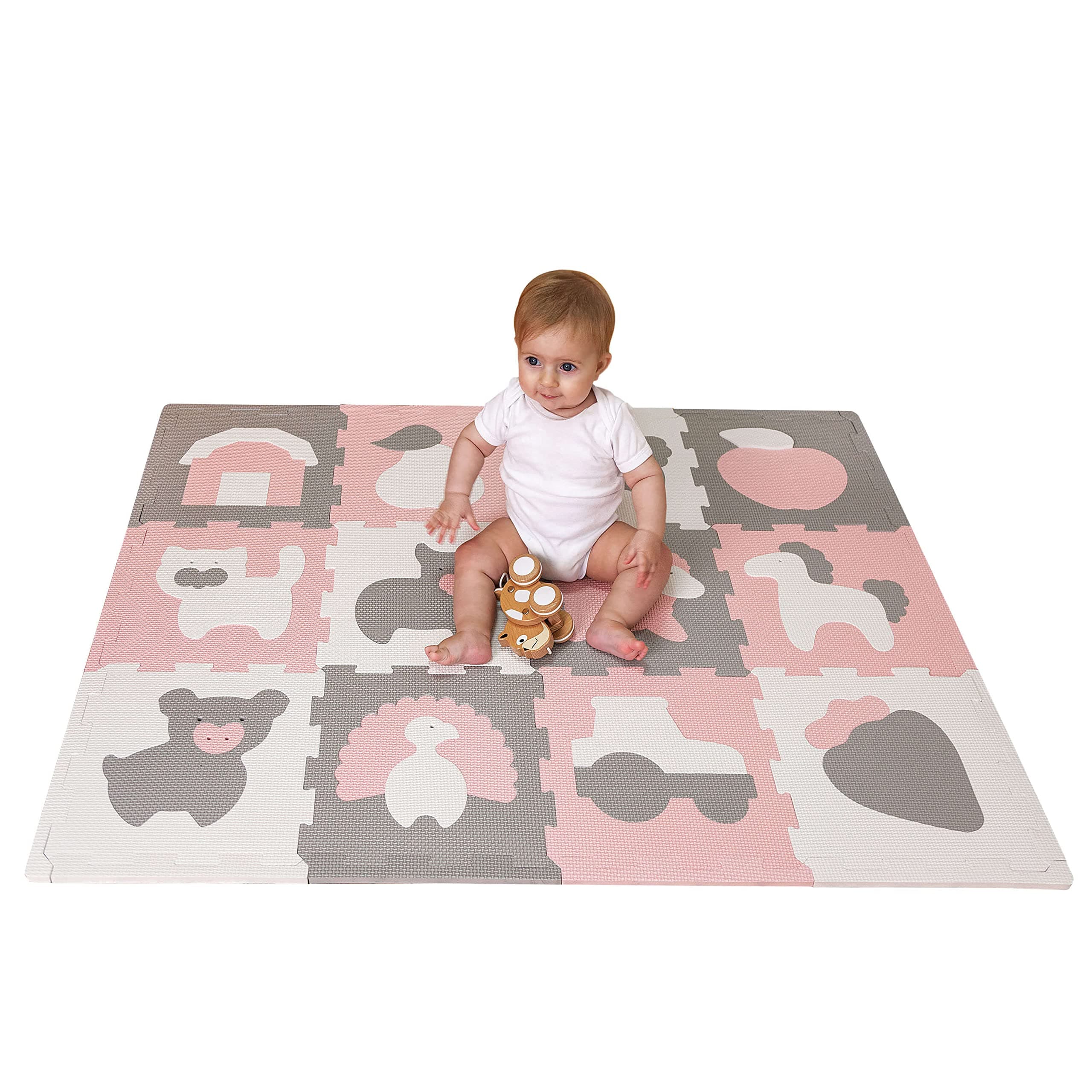 Stylische Puzzlematte Baby Bauernhof 1,2 x 0,9 m - 20% Rabatt!