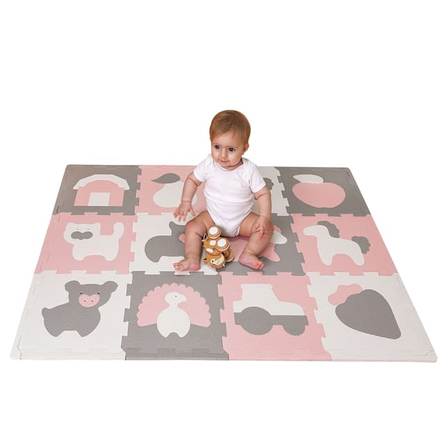 Stylische Puzzlematte Baby Bauernhof 1,2 x 0,9 m - 20% Rabatt!