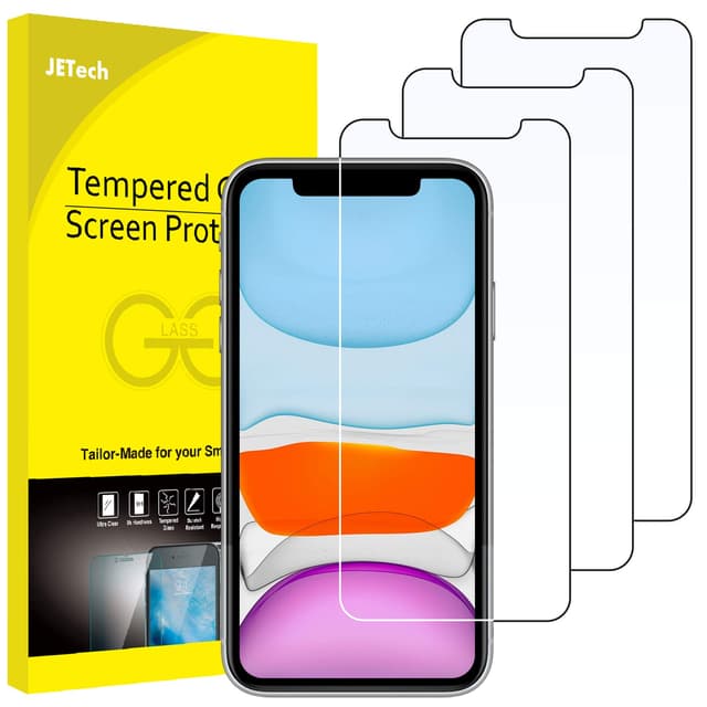📱🛡️ JETech Schutzfolie für iPhone 11 und iPhone XR 6,1 Zoll, Panzer Schutz Glas Folie Displayschutzfolie, 3 Stück