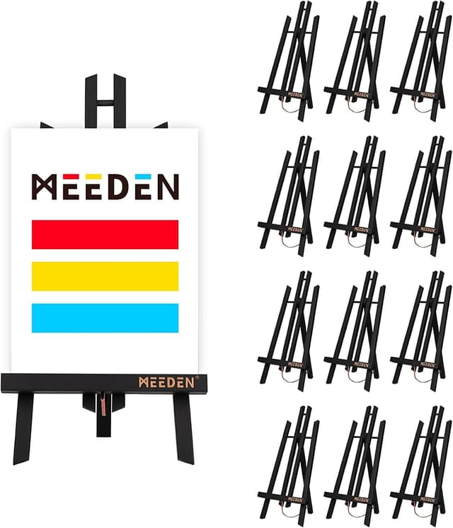 🎨 MEEDEN 12 Stück Tischstaffelei Holz, 40 cm Display Staffeleien 🖼️