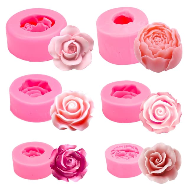 🌹🕯️ 6 Stücke 3D Silikonform Blumen für Kuchendekoration und mehr! 🌺