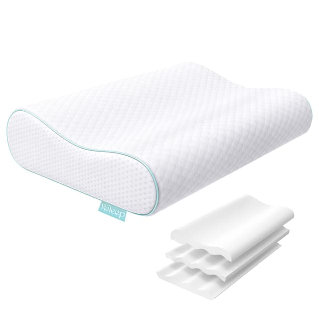 🌟 Angebot: Releep Höhenverstellbares Orthopädisches Memory Foam KopfKissen