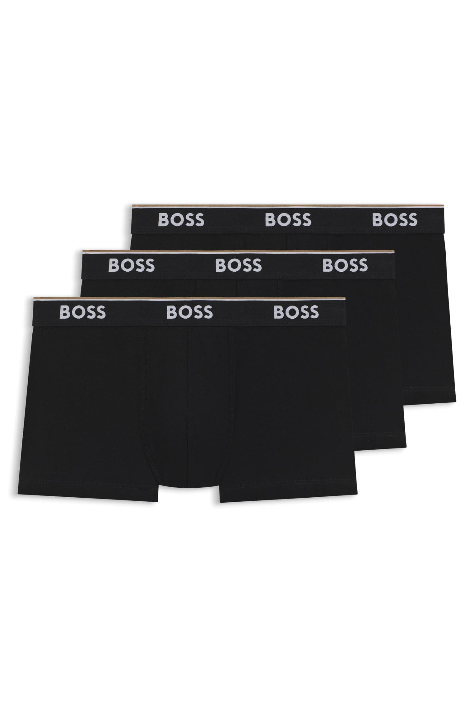 🔥 BOSS Herren Trunk 3P Power Dreier-Pack Boxershorts L New - Black1 🩲
