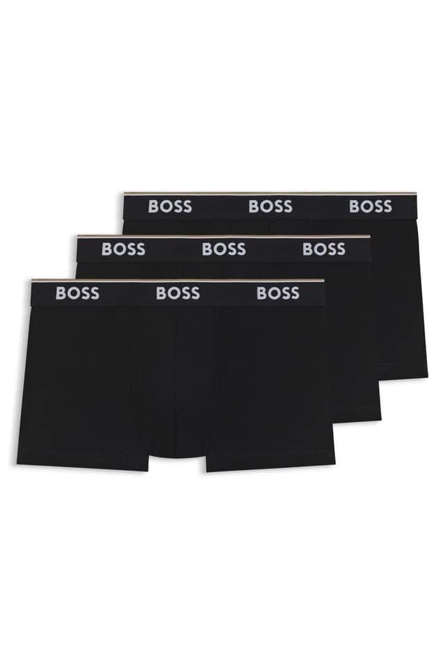 🔥 BOSS Herren Trunk 3P Power Dreier-Pack Boxershorts L New - Black1 🩲