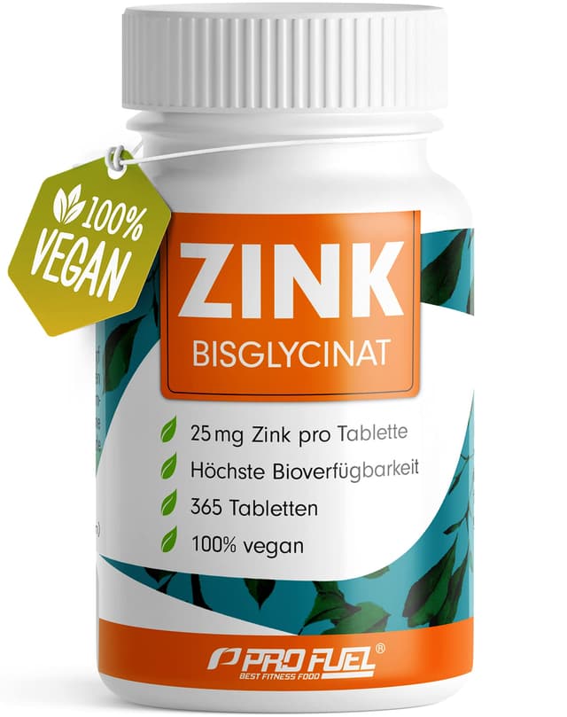 Zink 25mg - 365 Tabletten (vegan) mit Zinkbisglycinat