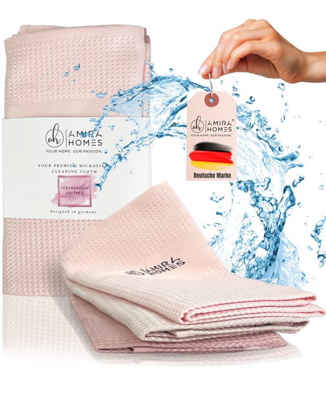 🏠 Amira Homes® Premium Mikrofasertücher für streifenfreien Glanz 🪟