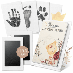 👣🎁 EULENTALER ® Baby Abdruckset | Handabdruck & Fußabdruck | Geschenk zur Geburt 0-6 Monate Angebot bei HelloDeals