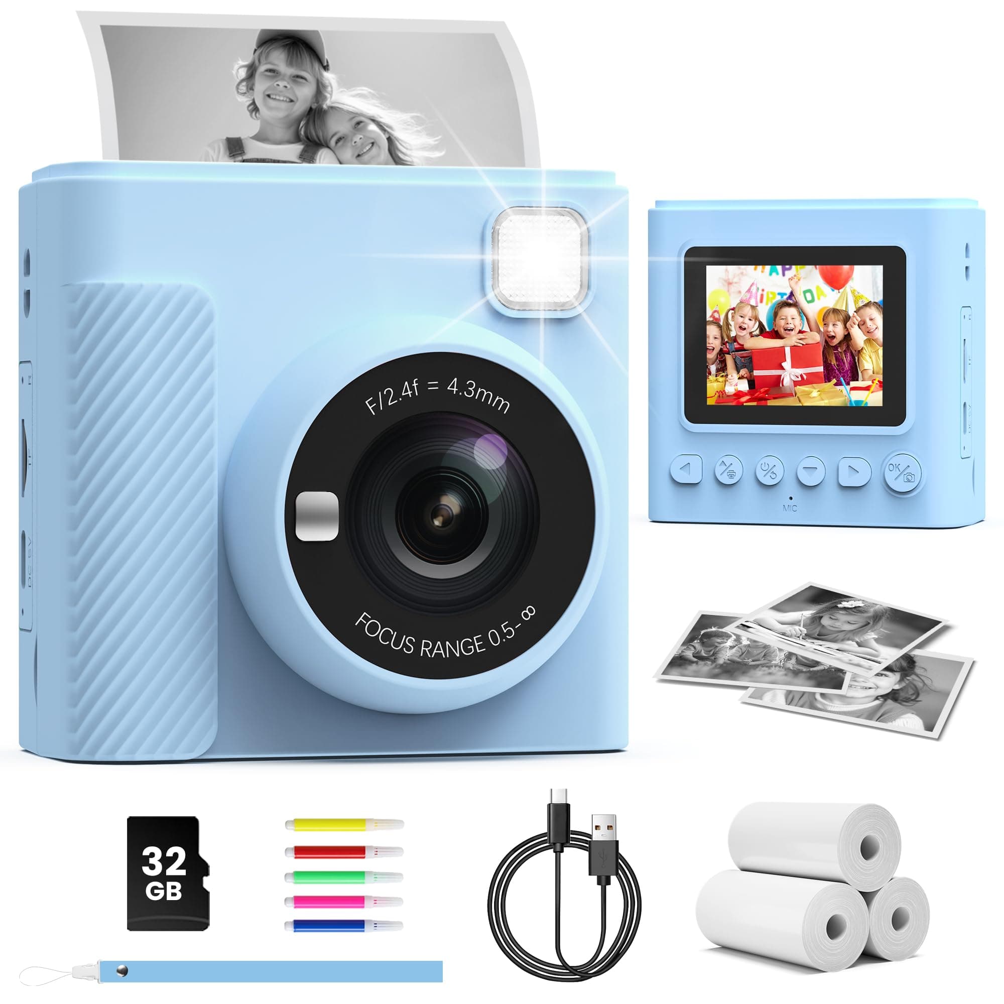 📸 TIATUA Kinderkamera Sofortbildkamera - Geschenke für Jungen und Mädchen 3-12 Jahre 🎁