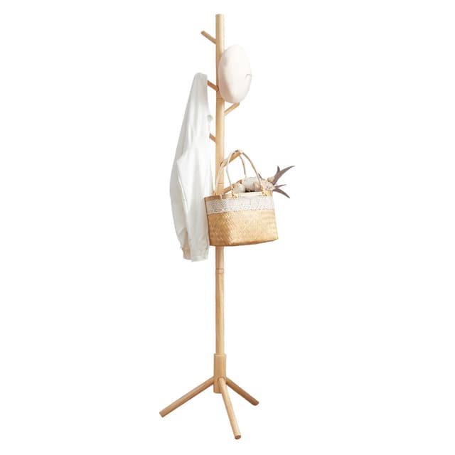 VASAGLE Garderobenständer aus Massivholz 🌳🧥👜 - 8 Haken, 3 verstellbare Höhen