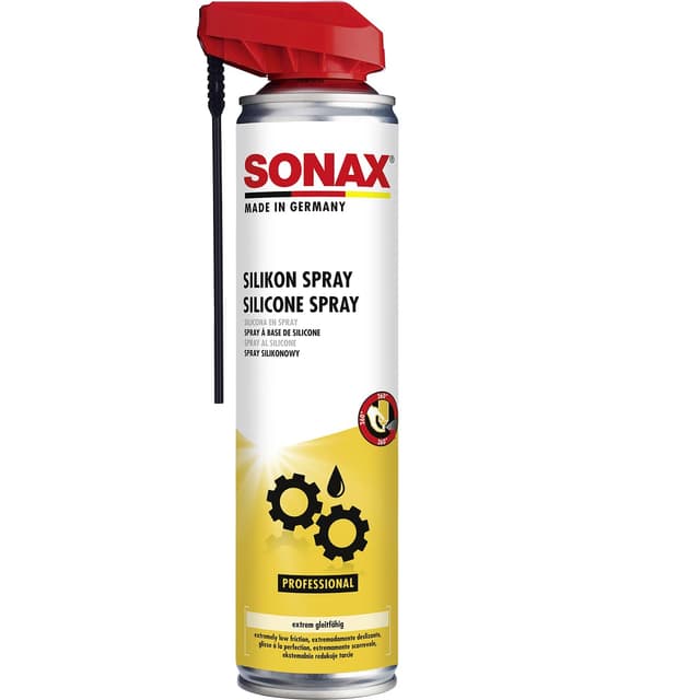 SONAX SilikonSpray mit EasySpray (400 ml) | Schmiermittel für Gummi-, Kunststoff-, Holz- und Metallteile 🚗