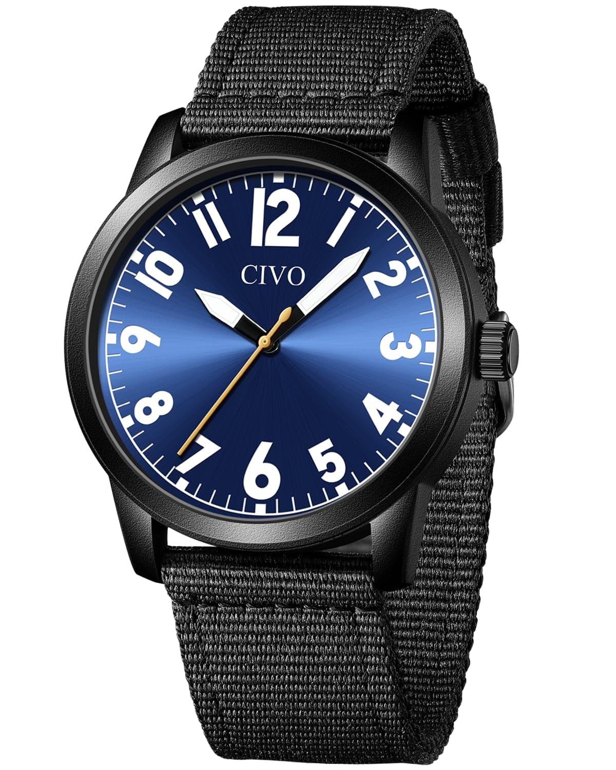 CIVO Herrenuhr mit Groß Zahlen ⌚️ Wasserdicht Lederarmband Nylonband Gummiband