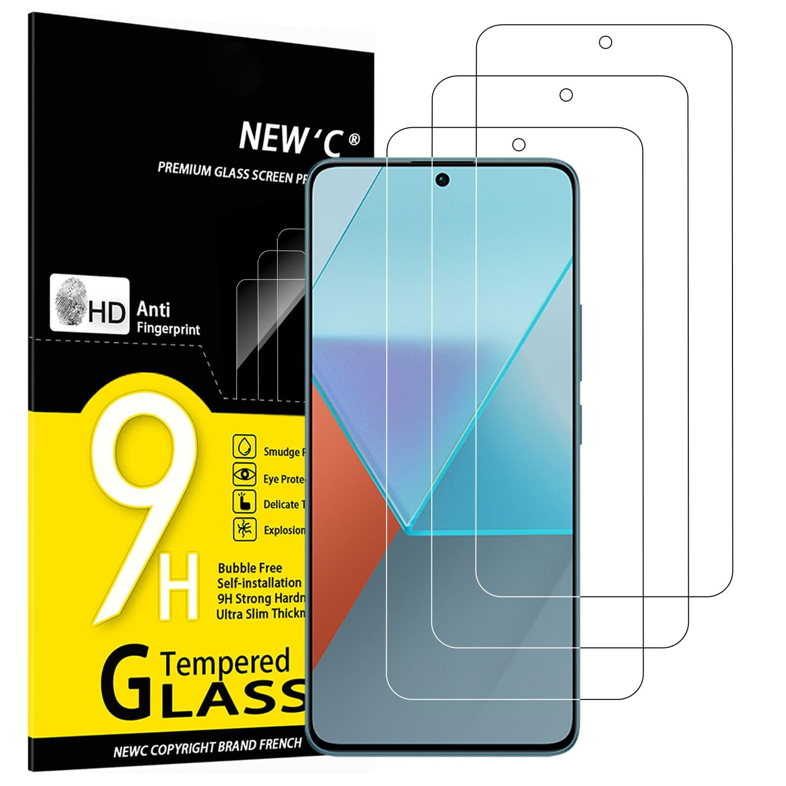 📱🌟NEU'C 3 Stück Xiaomi Redmi Note 13 Pro 5G/4G Displayschutzfolie 9H Härte 0.33mm Ultra-klar