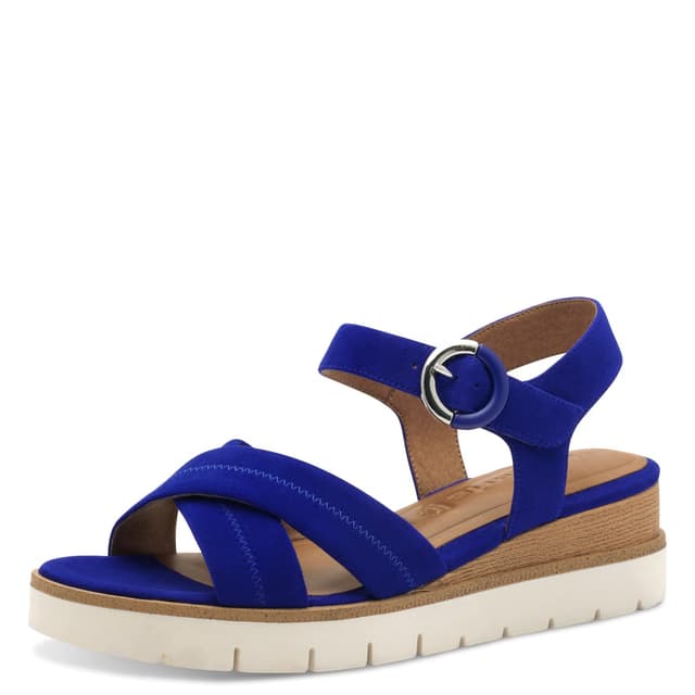 Tamaris Sandalette Damen Keilabsatz 42 EU Royal Blue 👠🌟