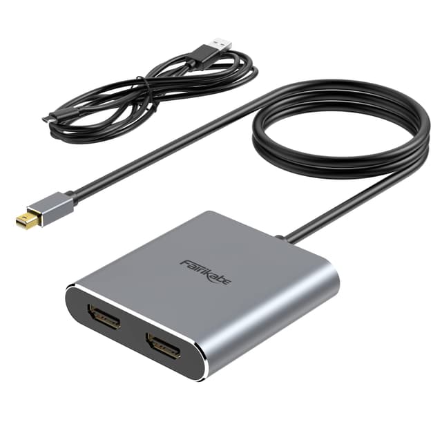 Mini DisplayPort-auf-Dual-HDMI-Adapter, 4K@60Hz Mini DP auf 2 HDMI unidirektional, MST, SST