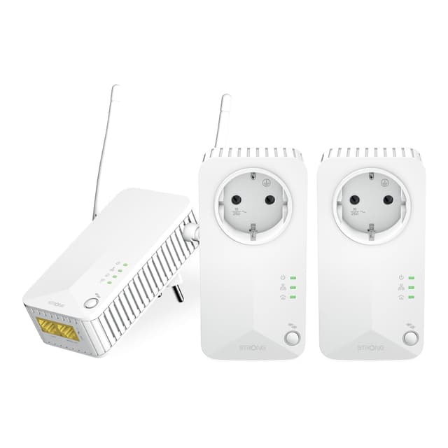🚀 STRONG - Powerline 600 Triple Wi-Fi EU Set - 2 Powerline 600 Mbps + WLAN Adapter 300 Mbps