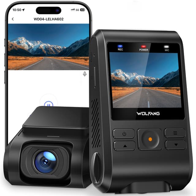 WOLFANG Dashcam, Mini 2.5K 1440P WiFi Dash Cam mit 32GB SD Karte 🚗