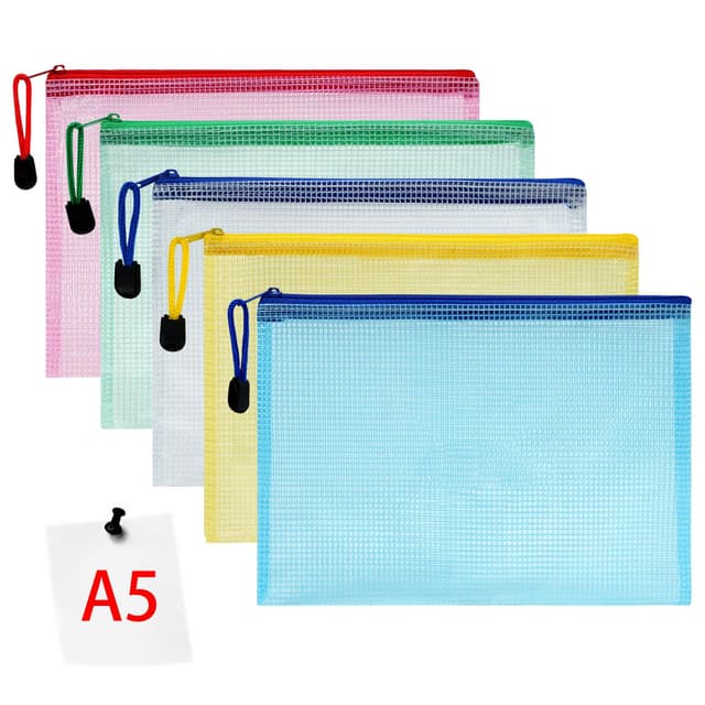 Vicloon Dokumententasche A5, 5 Stücke Zip Tasche 📂🎨