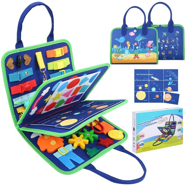 🧩 Khlerox Busy Board Montessori-Spielzeug für Kleinkinder 🎨🔠